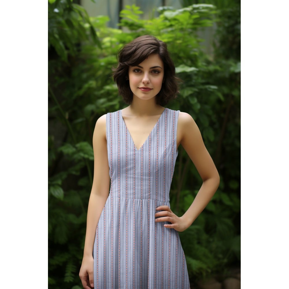 Katoen jacquard harten/ruit lichtblauw