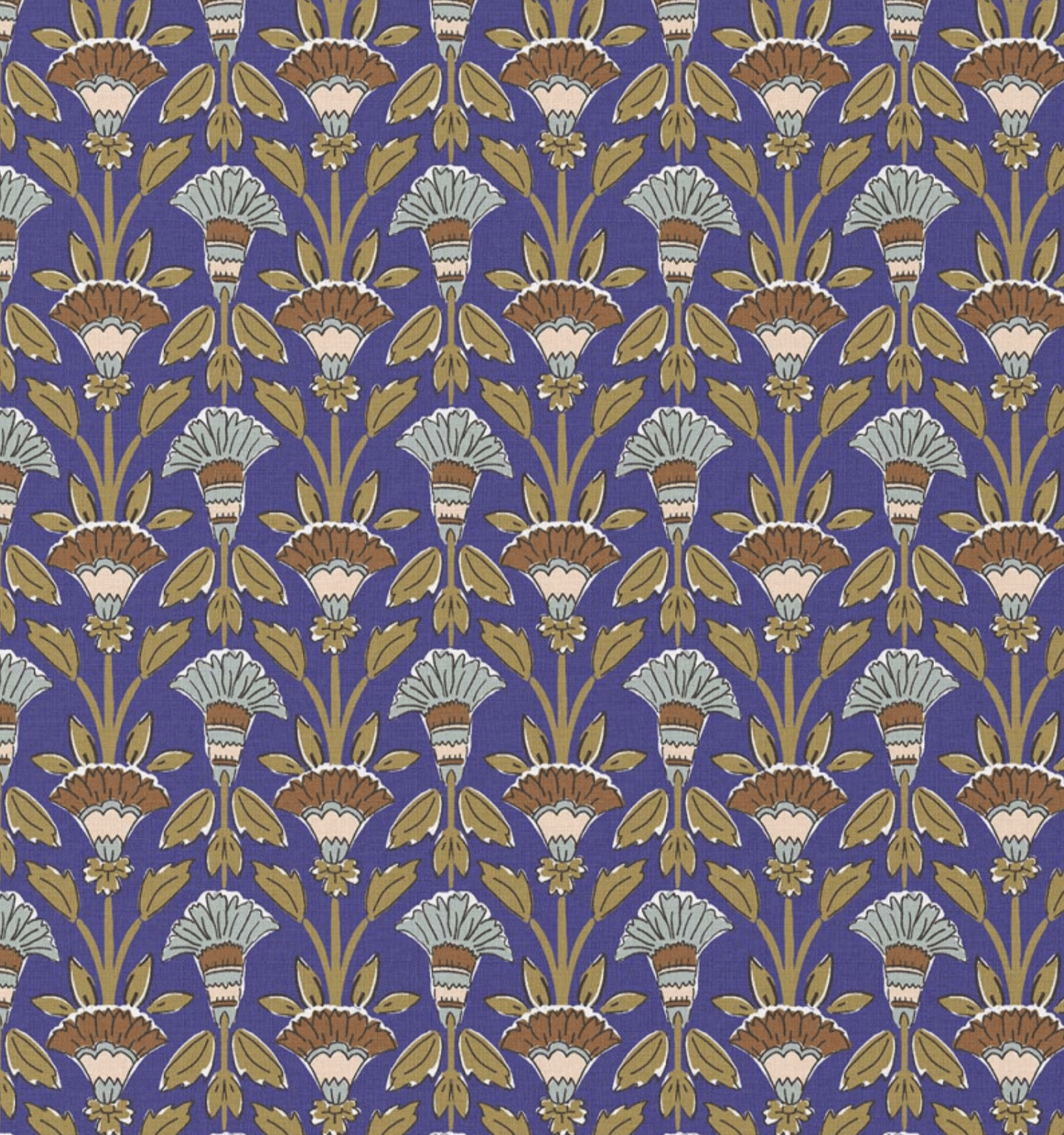 Katoen kantha blauw