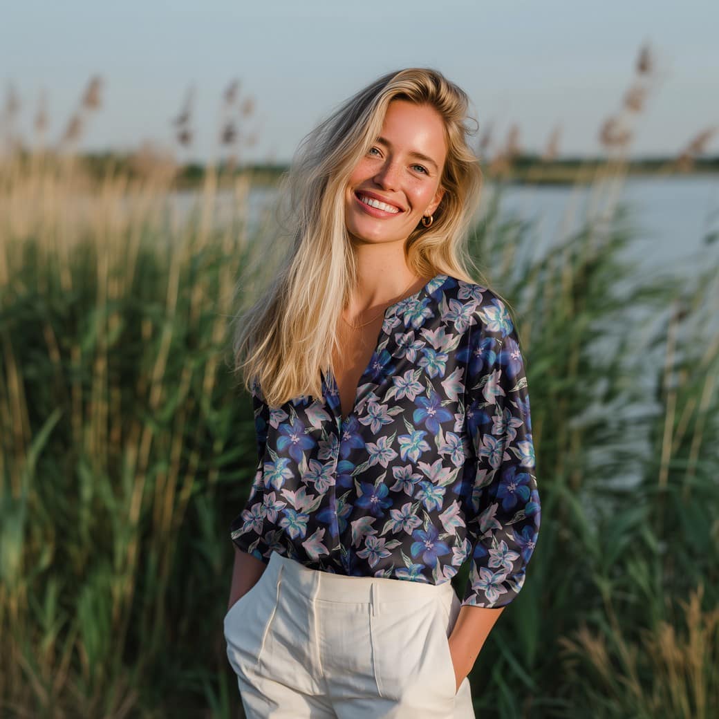 Katoen satijn digitaal bloemen groen