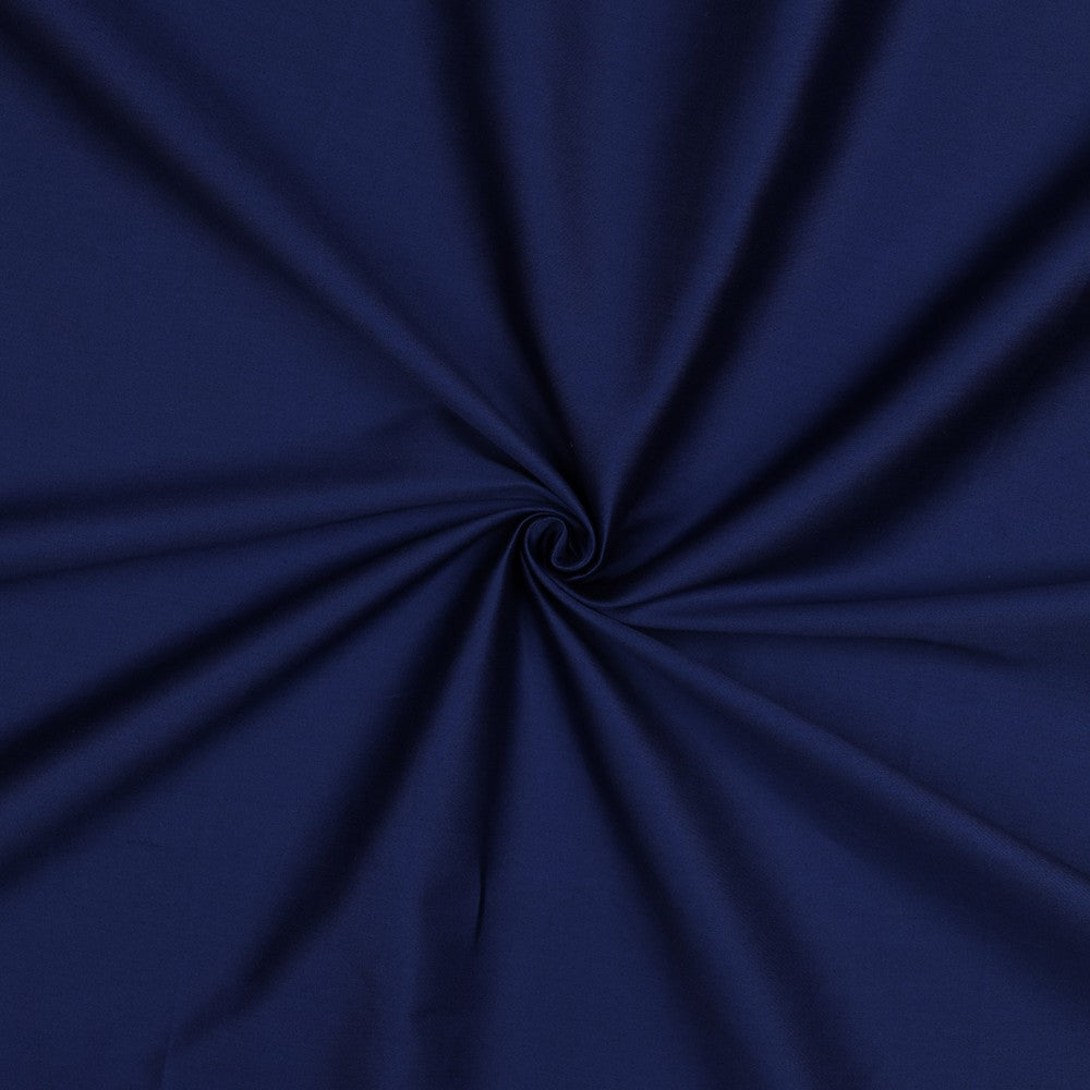 Katoen satijn uni middernacht blauw