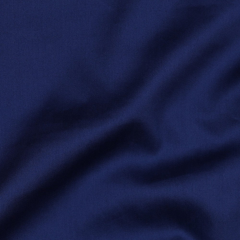 Katoen satijn uni middernacht blauw