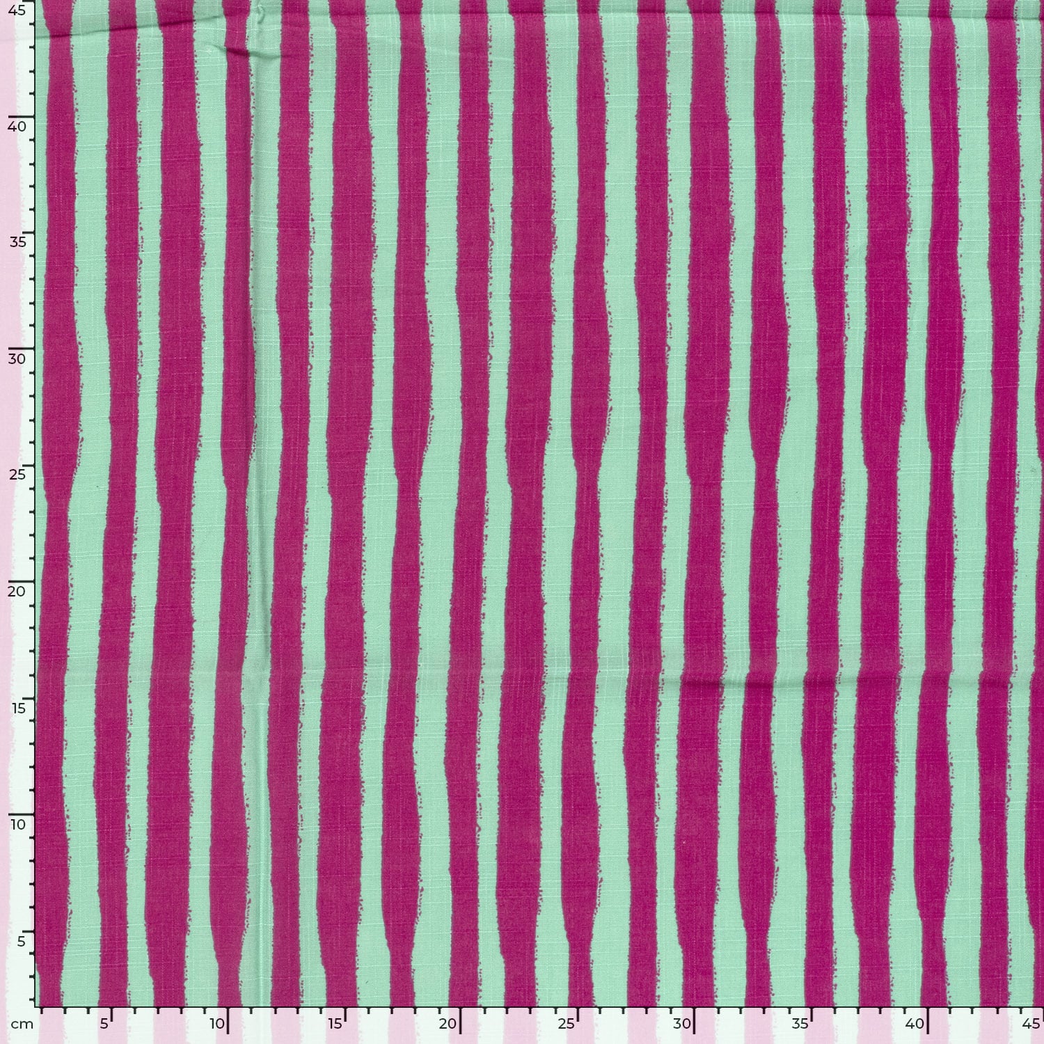 Katoen viscose slub strepen roze/mint