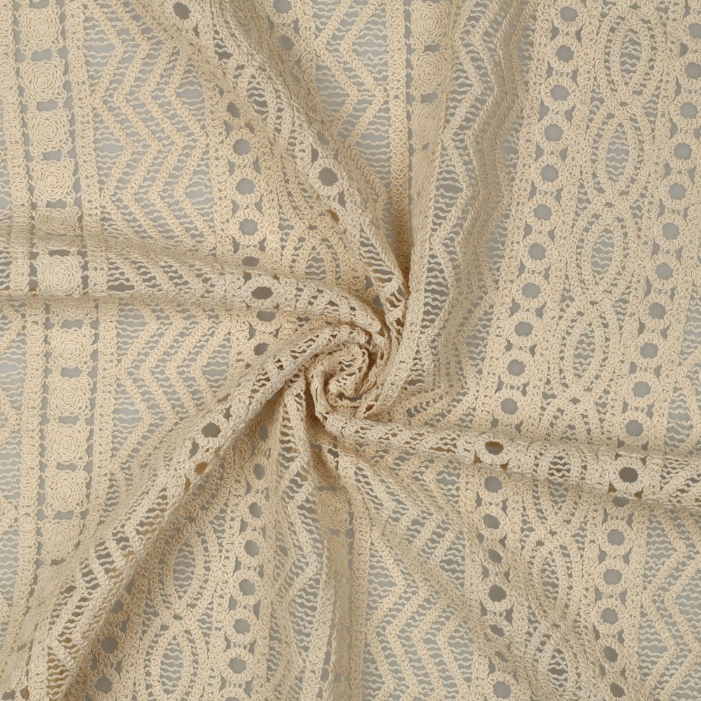 Katoenen crochet ecru