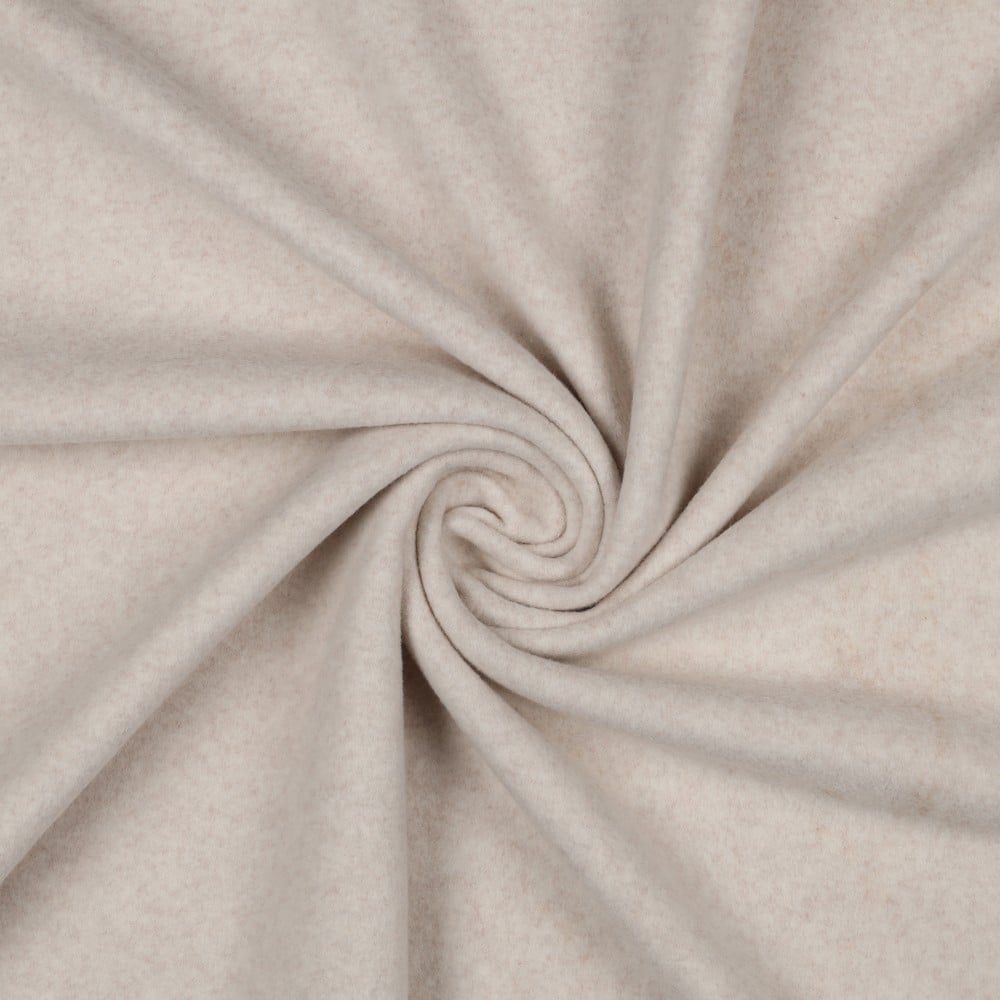 Katoenen fleece organic beige melange