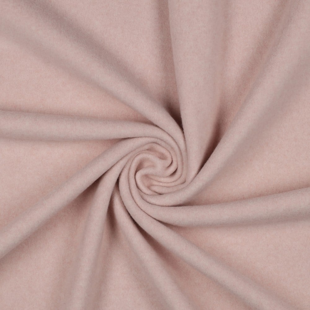 Katoenen fleece organic lichtroze melange