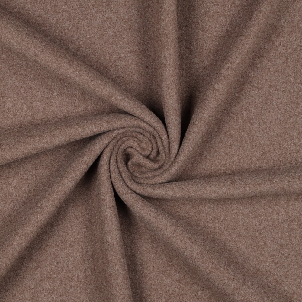 Katoenen fleece organic mocha melange