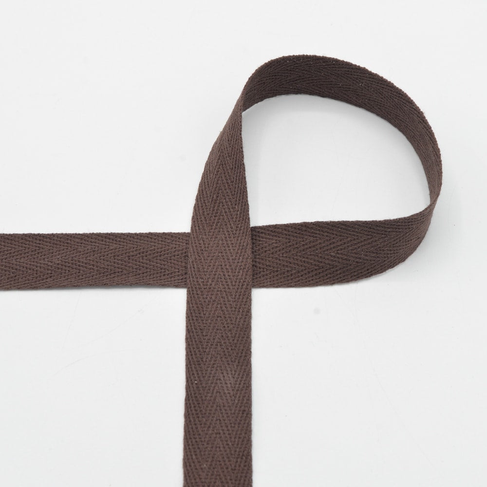 Katoenen keperband 20mm - Bruin