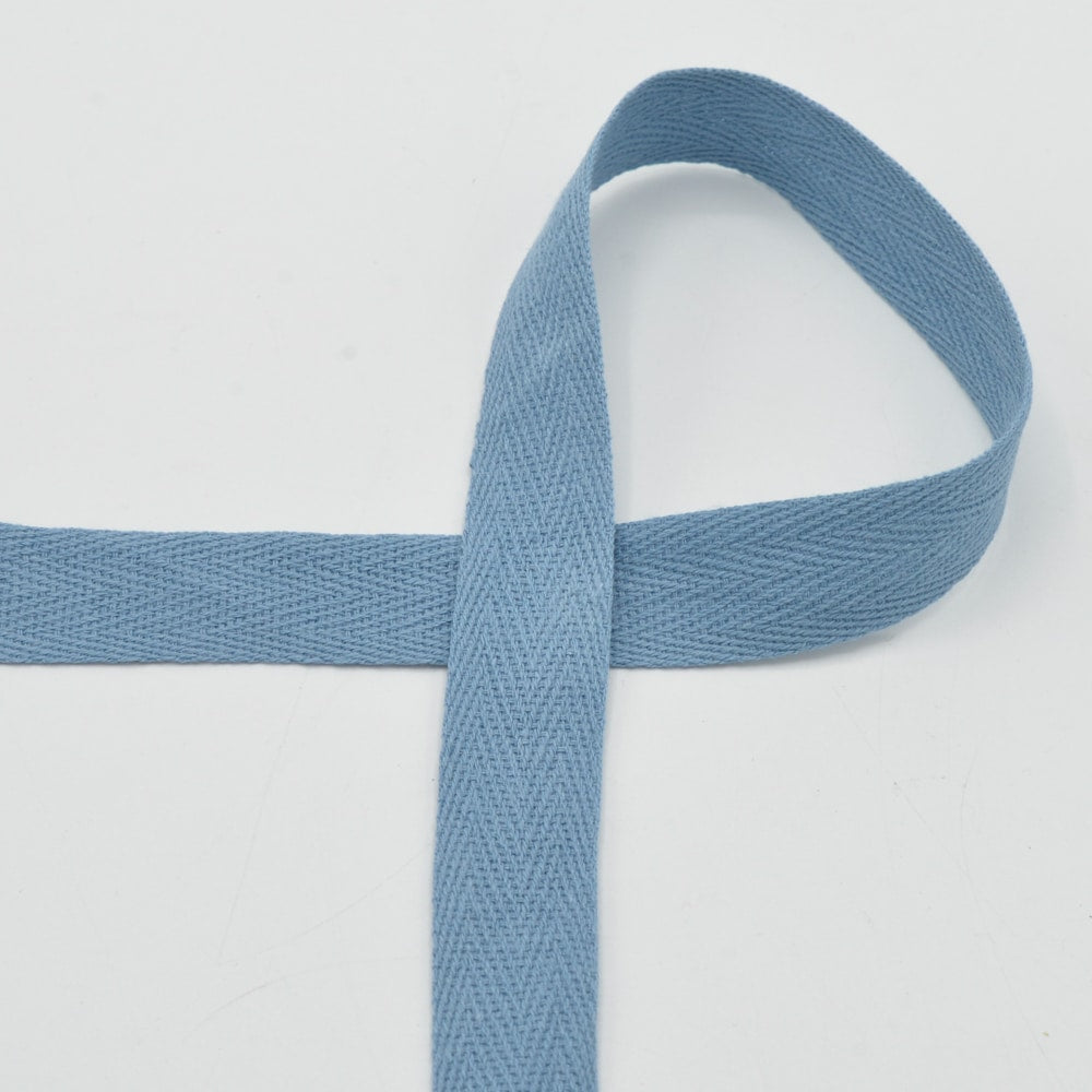 Katoenen keperband 20mm - Oudblauw