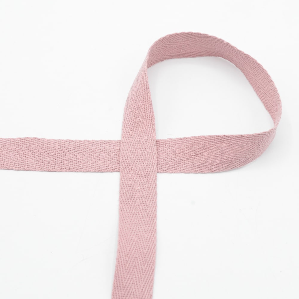 Katoenen keperband 20mm - Oudroze