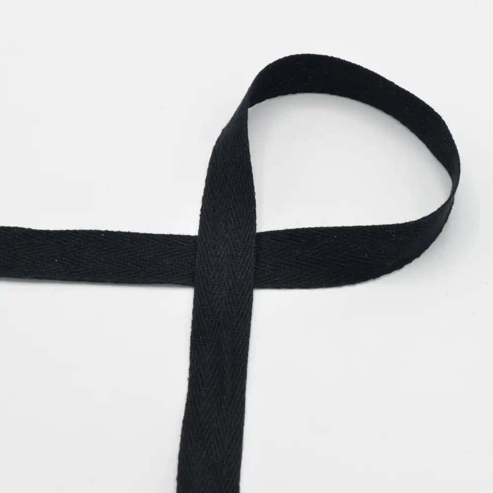 Katoenen keperband 20mm - Zwart