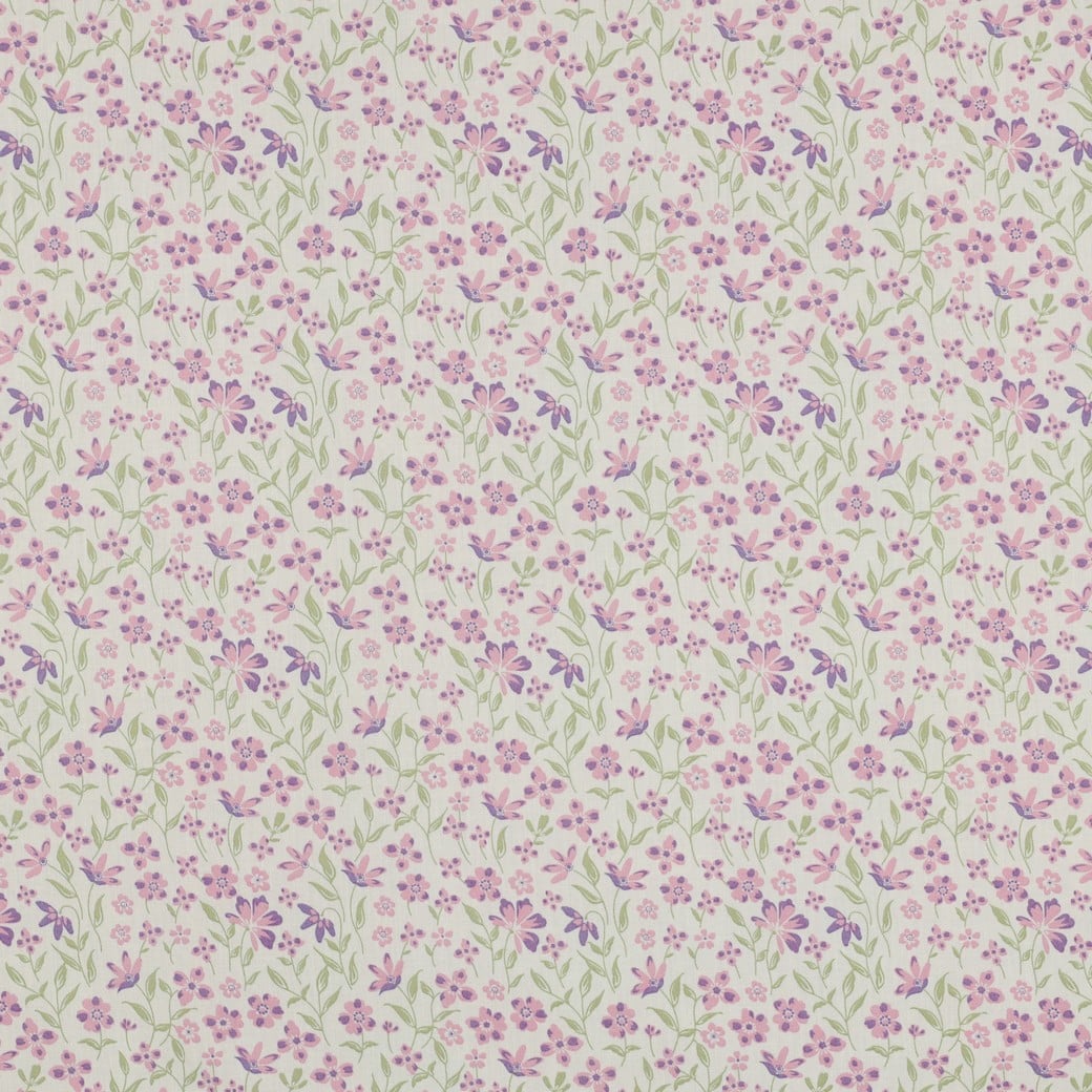 Katoenen poplin bloemen paars