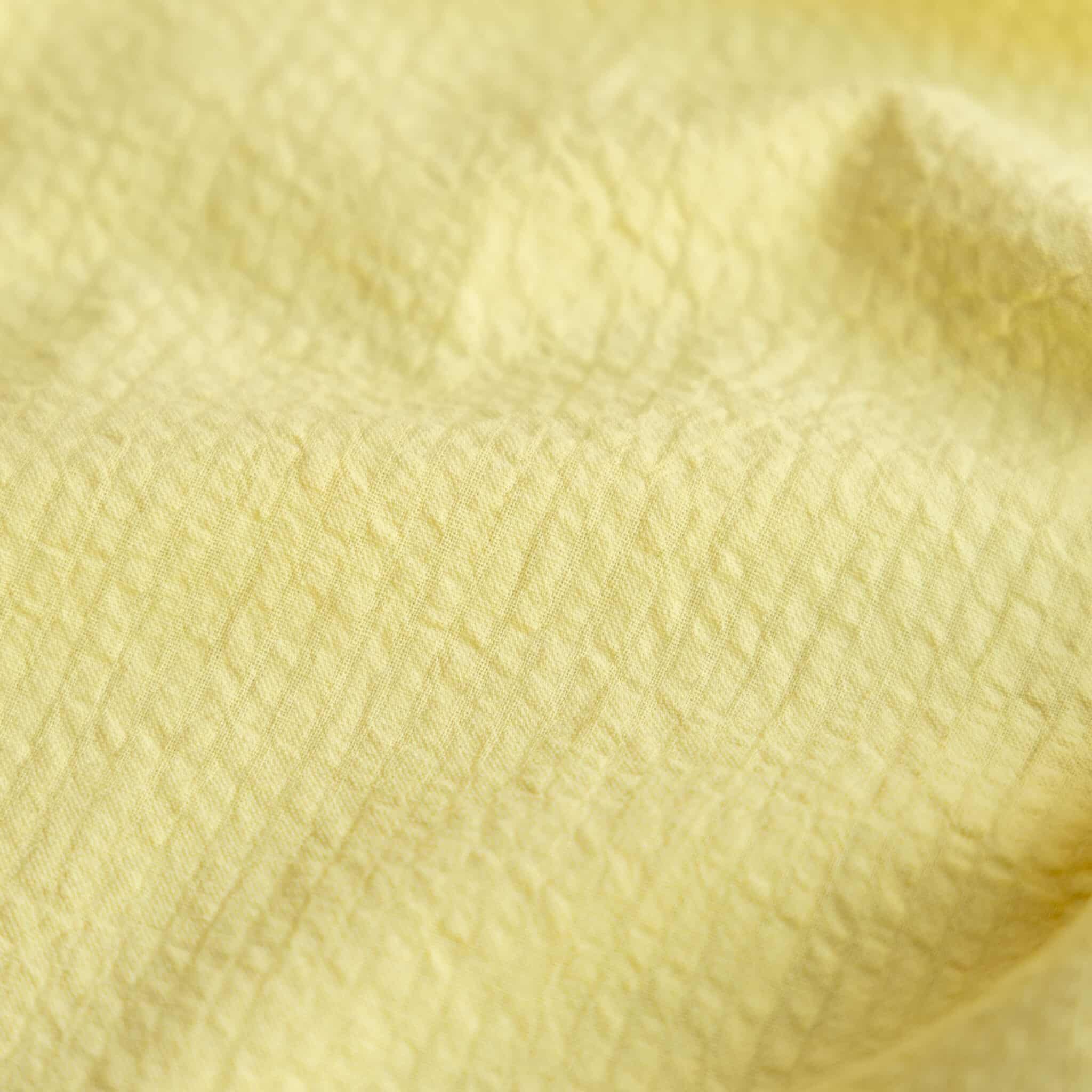 Katoenen seersucker custard geel