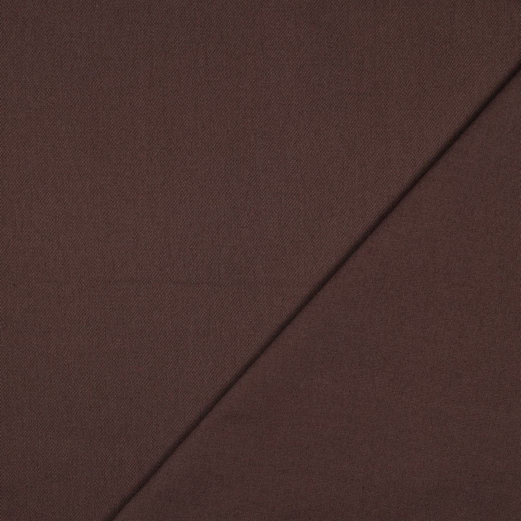 Katoenen twill donkerbruin