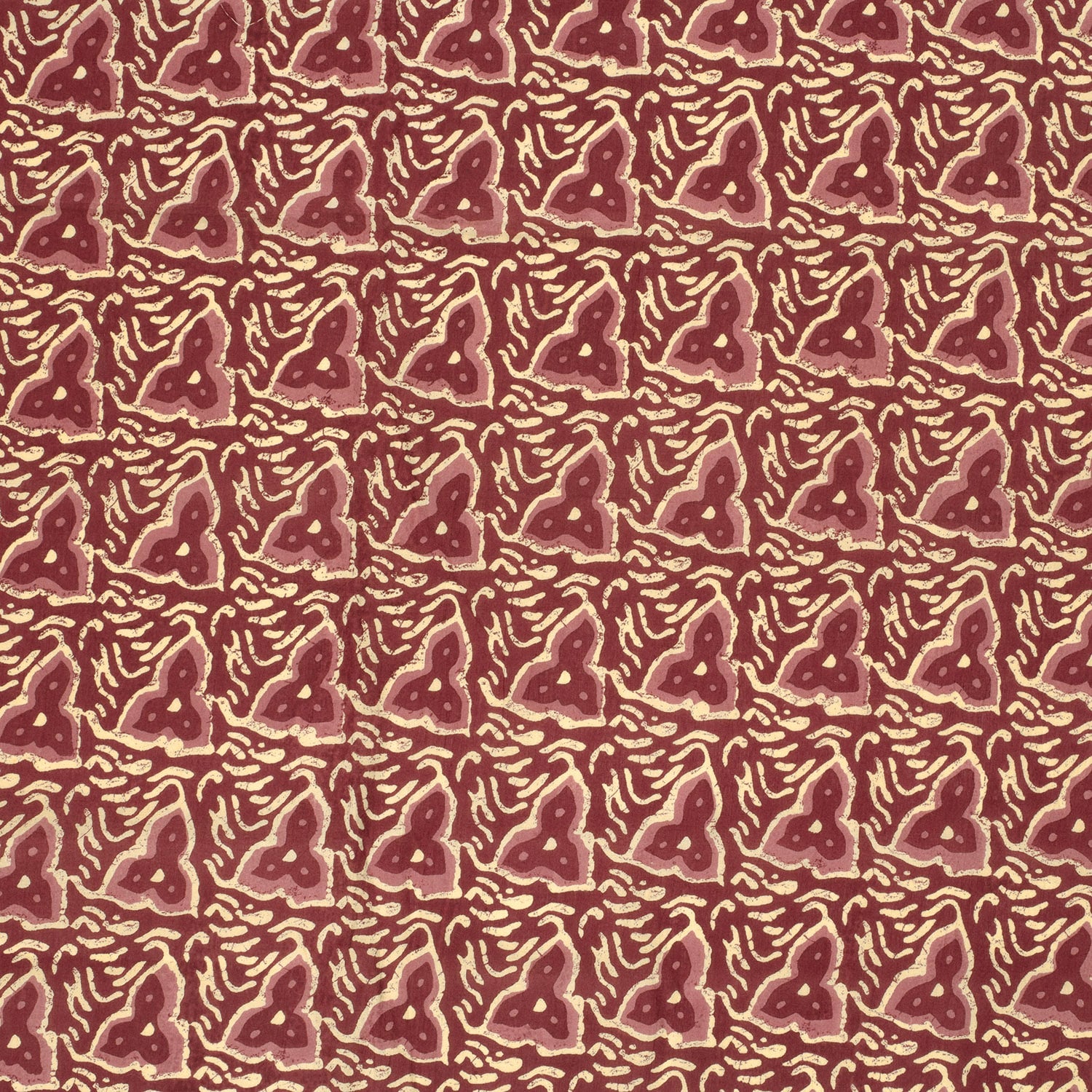 Katoenen voile batik abstract warm rood