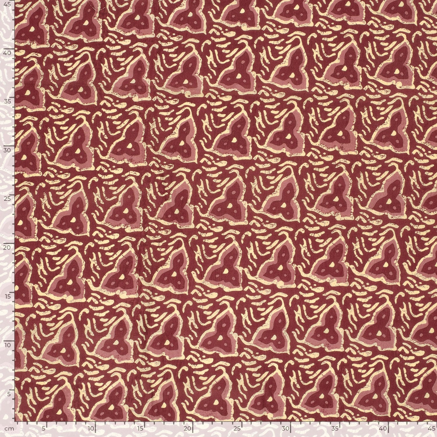Katoenen voile batik abstract warm rood