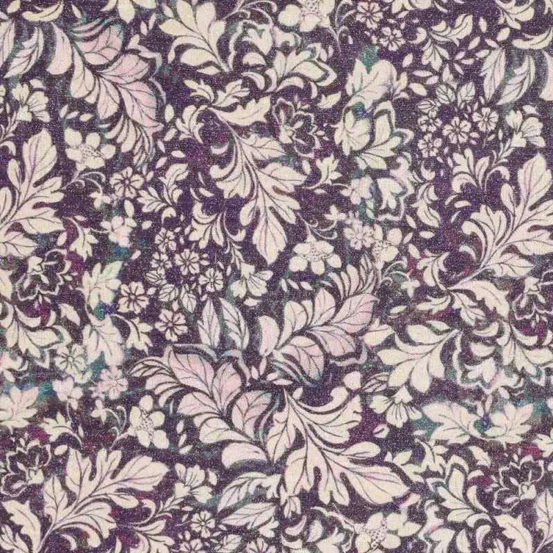 Knitted lurex bloemen paars