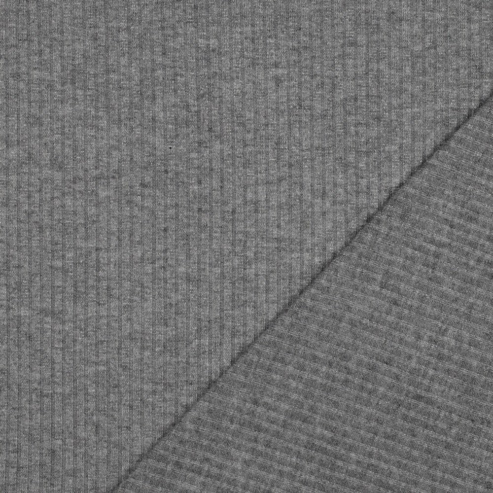 Knitted lurex rib grijs/zilver