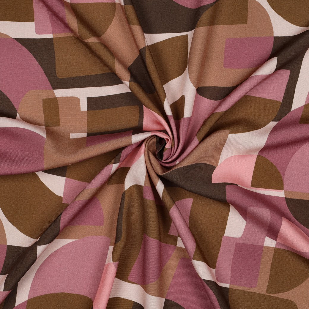 Lenzing ecovero viscose abstract bruin