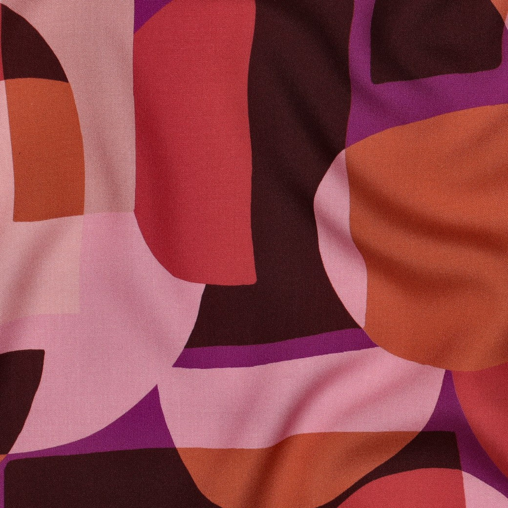 Lenzing ecovero viscose abstract roze