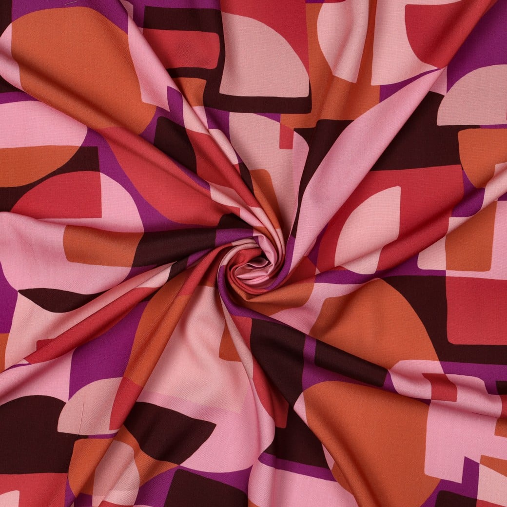 Lenzing ecovero viscose abstract roze