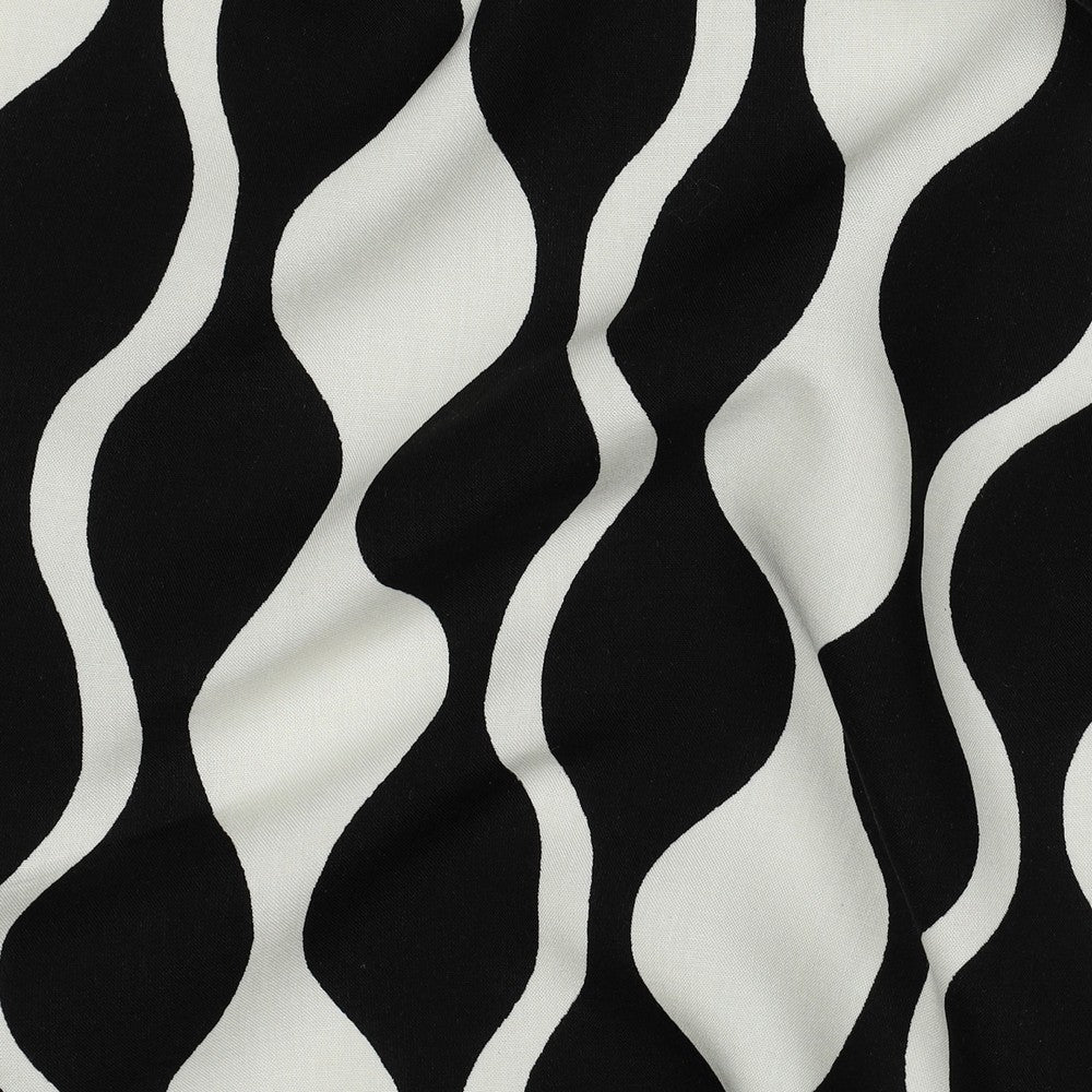 Lenzing ecovero viscose abstract zwart/offwhite