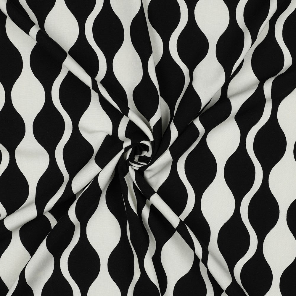 Lenzing ecovero viscose abstract zwart/offwhite
