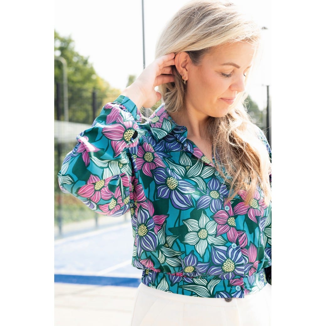 Lenzing ecovero viscose bloemen bordeaux