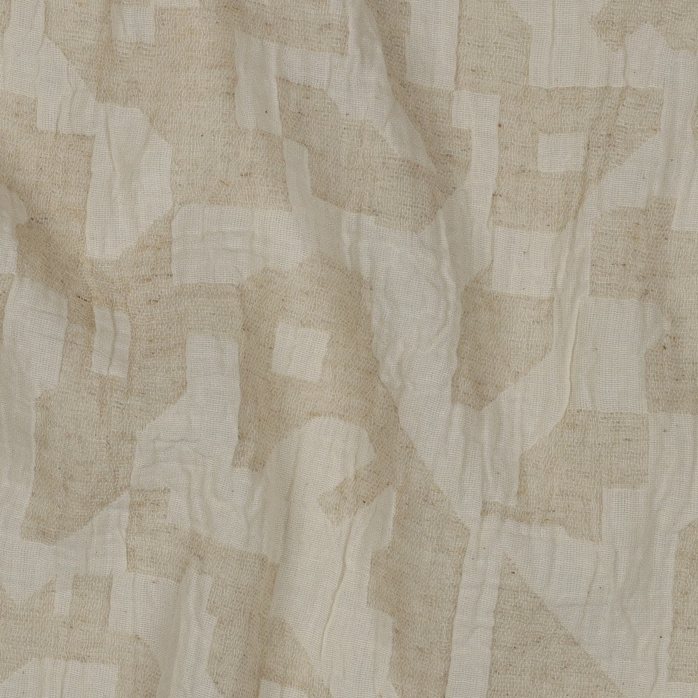 Linnen katoen jacquard abstract naturel
