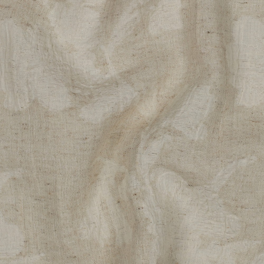 Linnen katoen jacquard bloemen naturel
