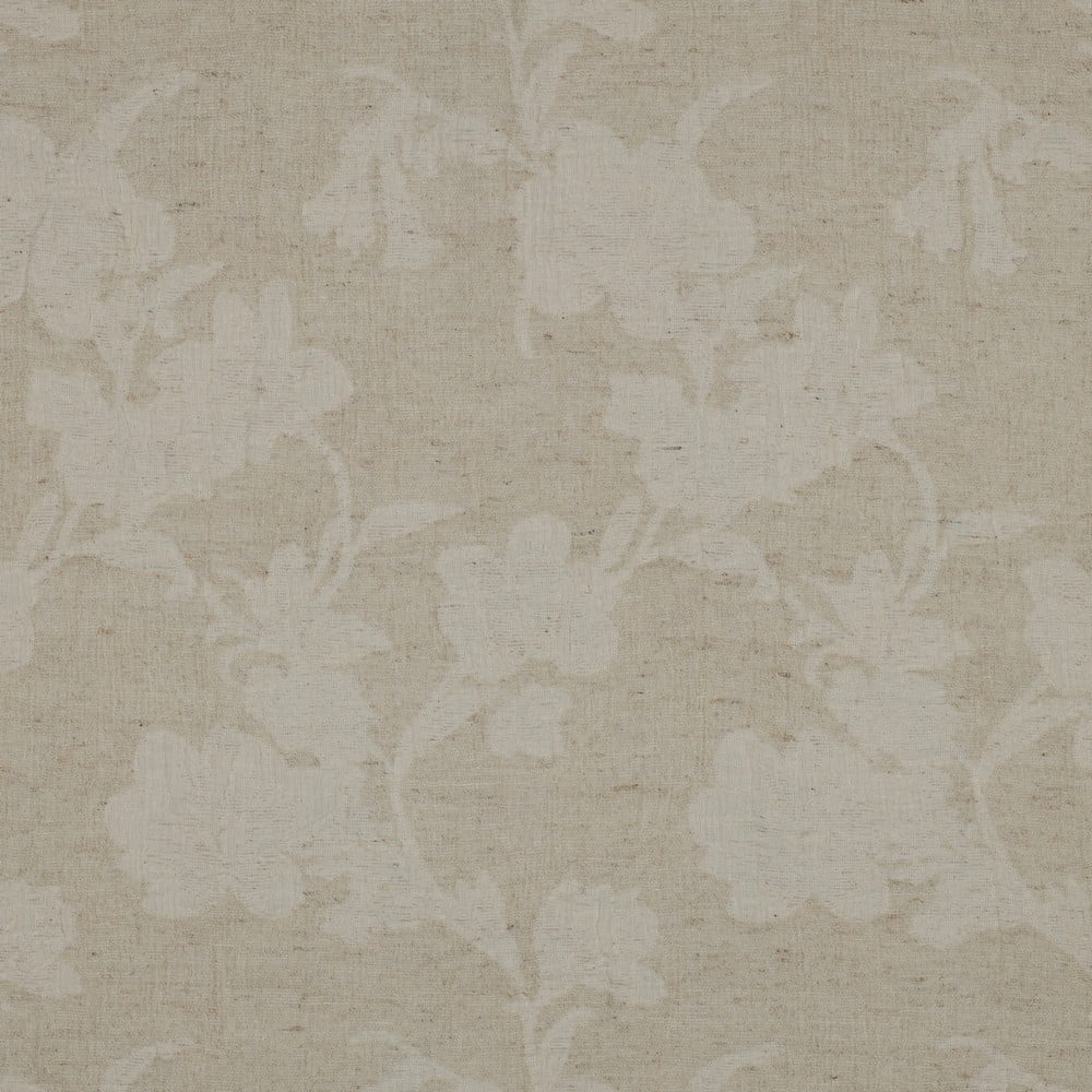 Linnen katoen jacquard bloemen naturel