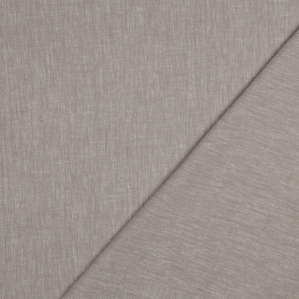 Linnen katoen visgraat beige