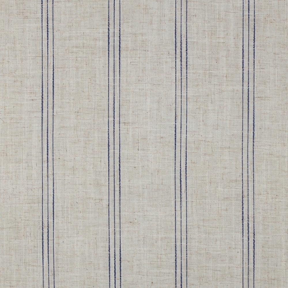 Linnen viscose blauwe strepen naturel