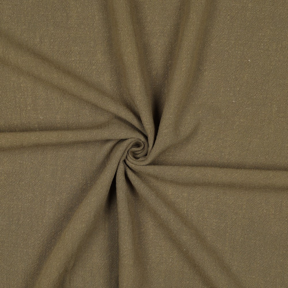 Linnen viscose washed olijfgroen