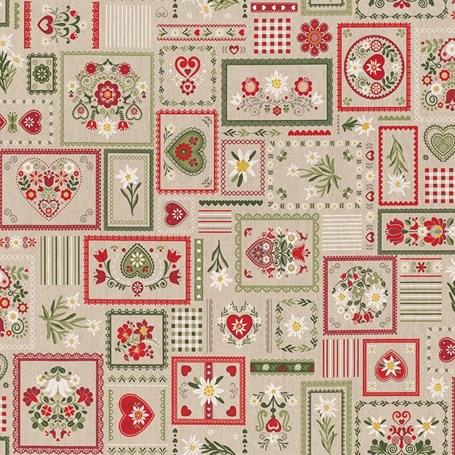 Linnenlook edelweiss patchwork