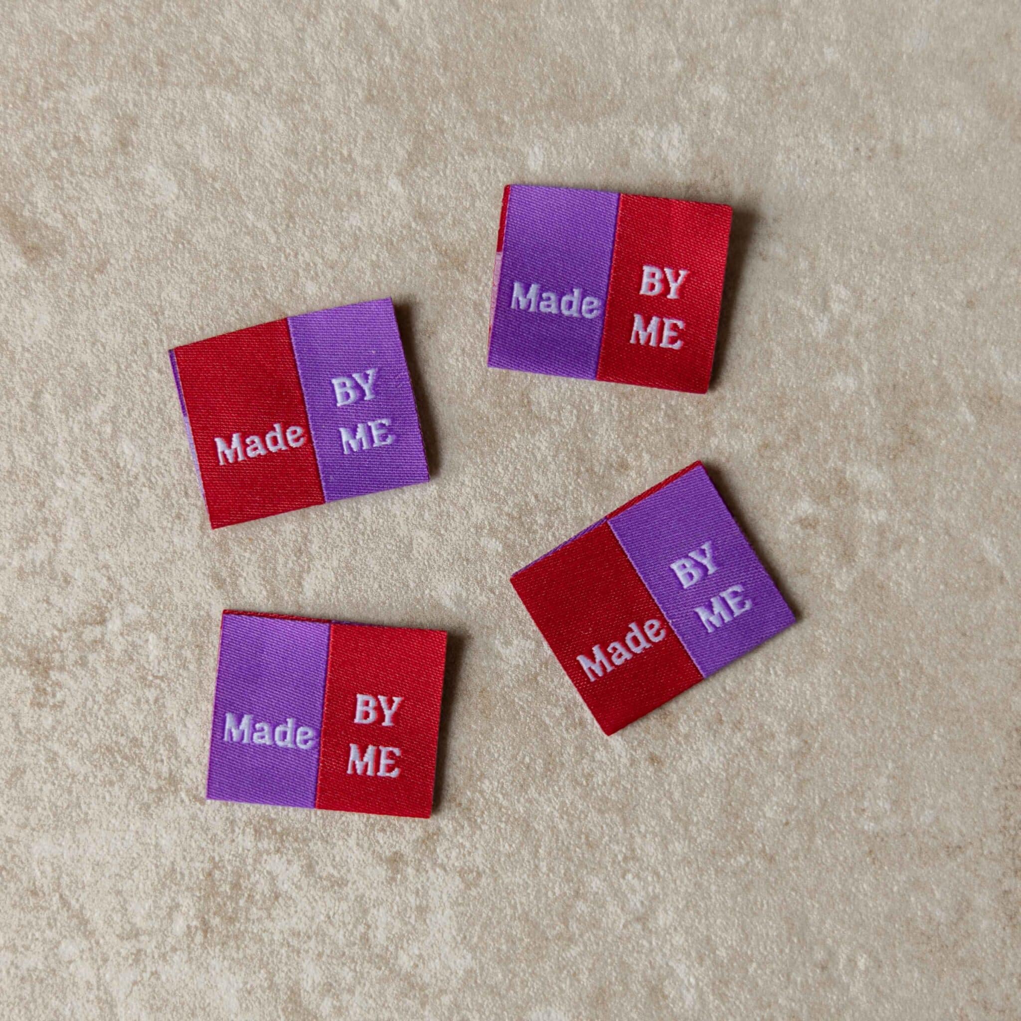Loop&amp;Label - Made by me paars/rood - zijnaadlables (4 stuks_