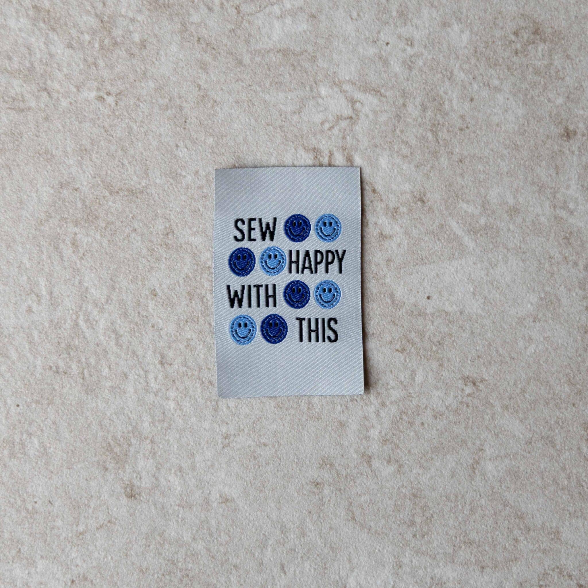 Loop&amp;Label - Sew happy with this blauw - XXL label