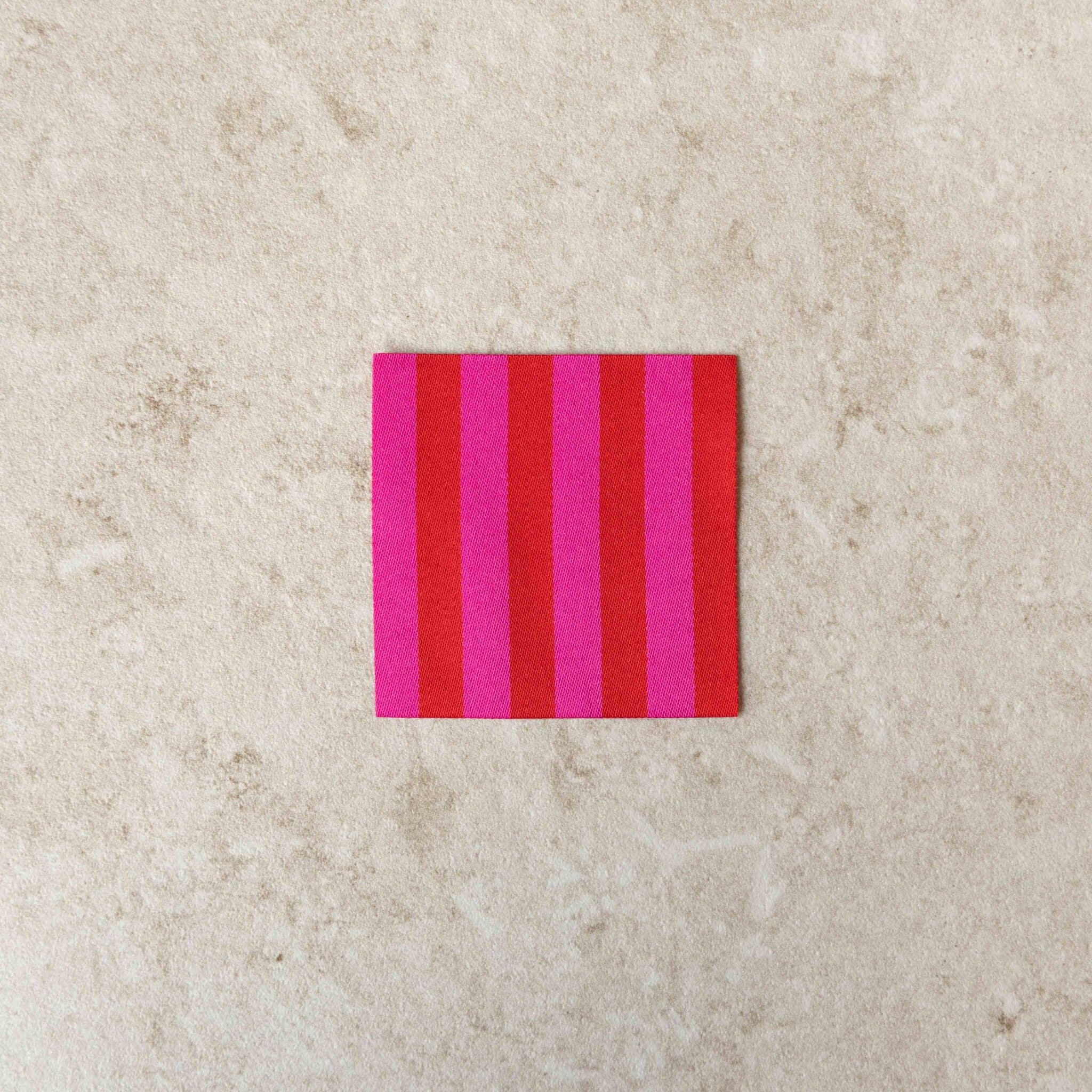 Loop&amp;Label - Strepen rood/fuchsia - XXL label