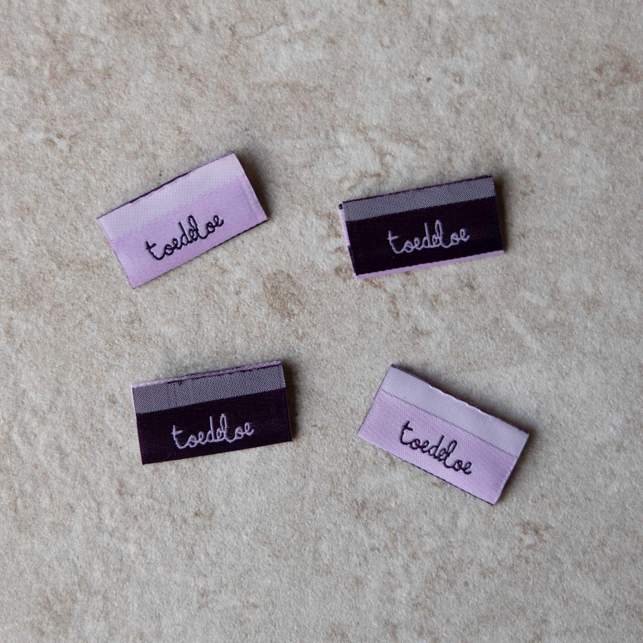 Loop&amp;Label - Toedeloe paars/lila - zijnaadlabels (4 stuks)
