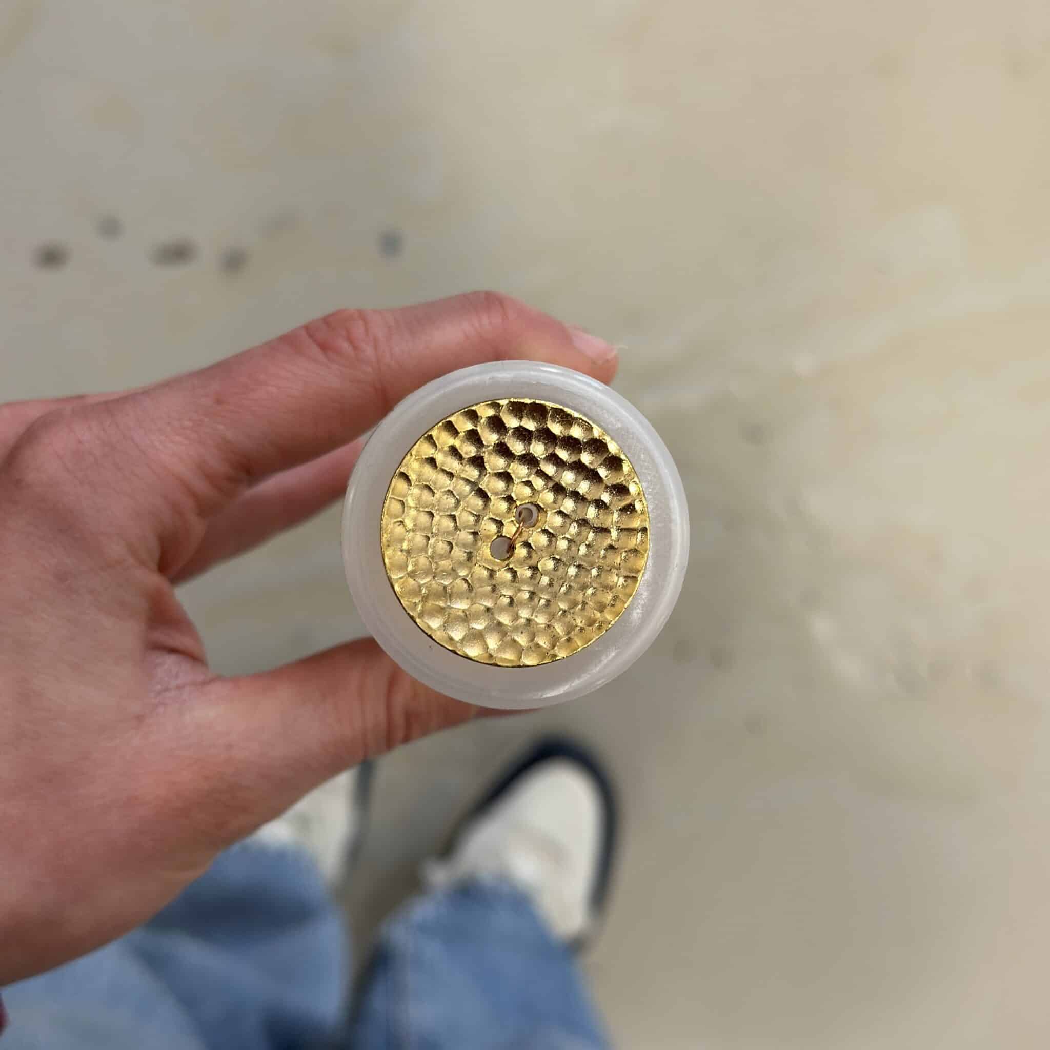 Metalen knoop 32mm goud