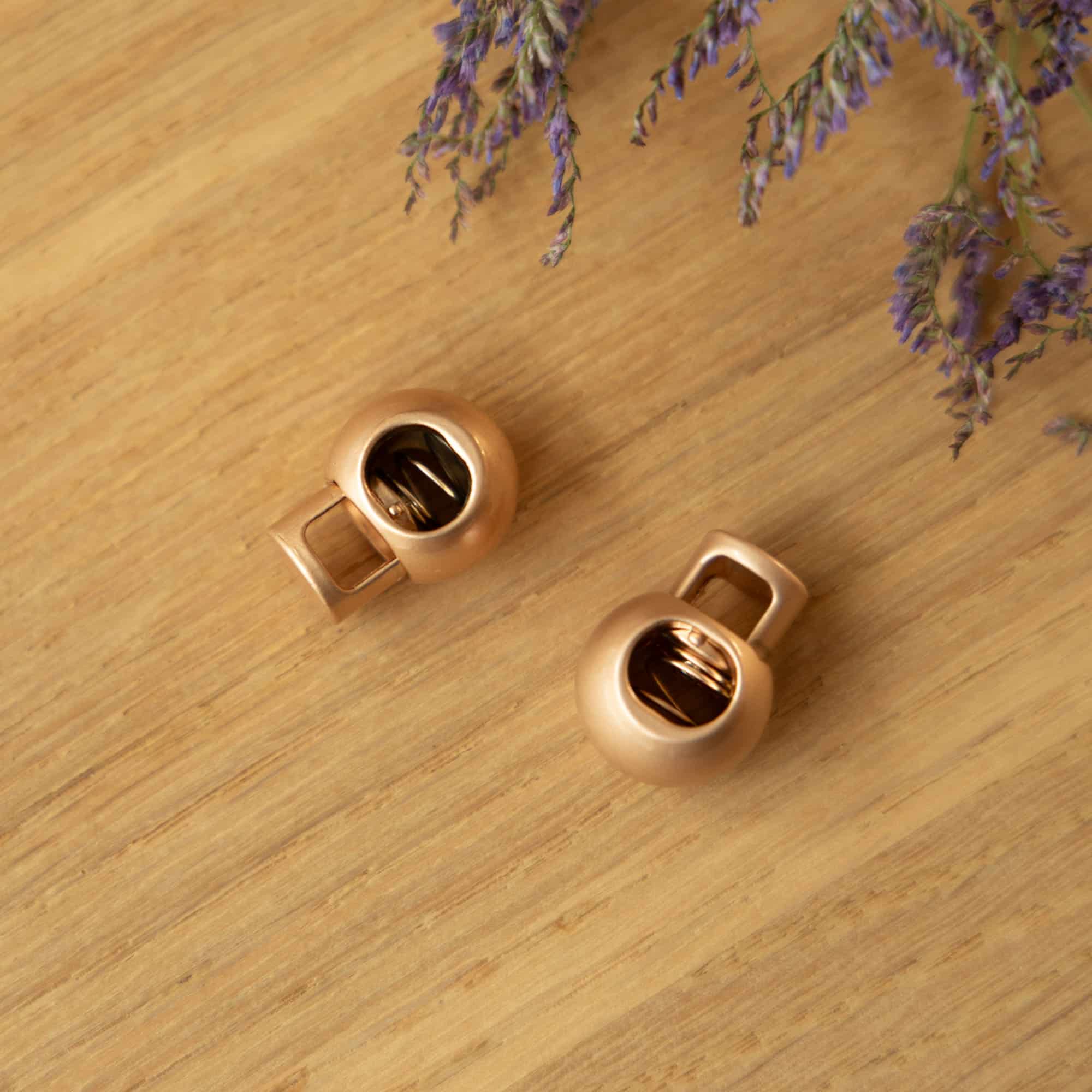 Metalen koordstopper roségoud 25mm