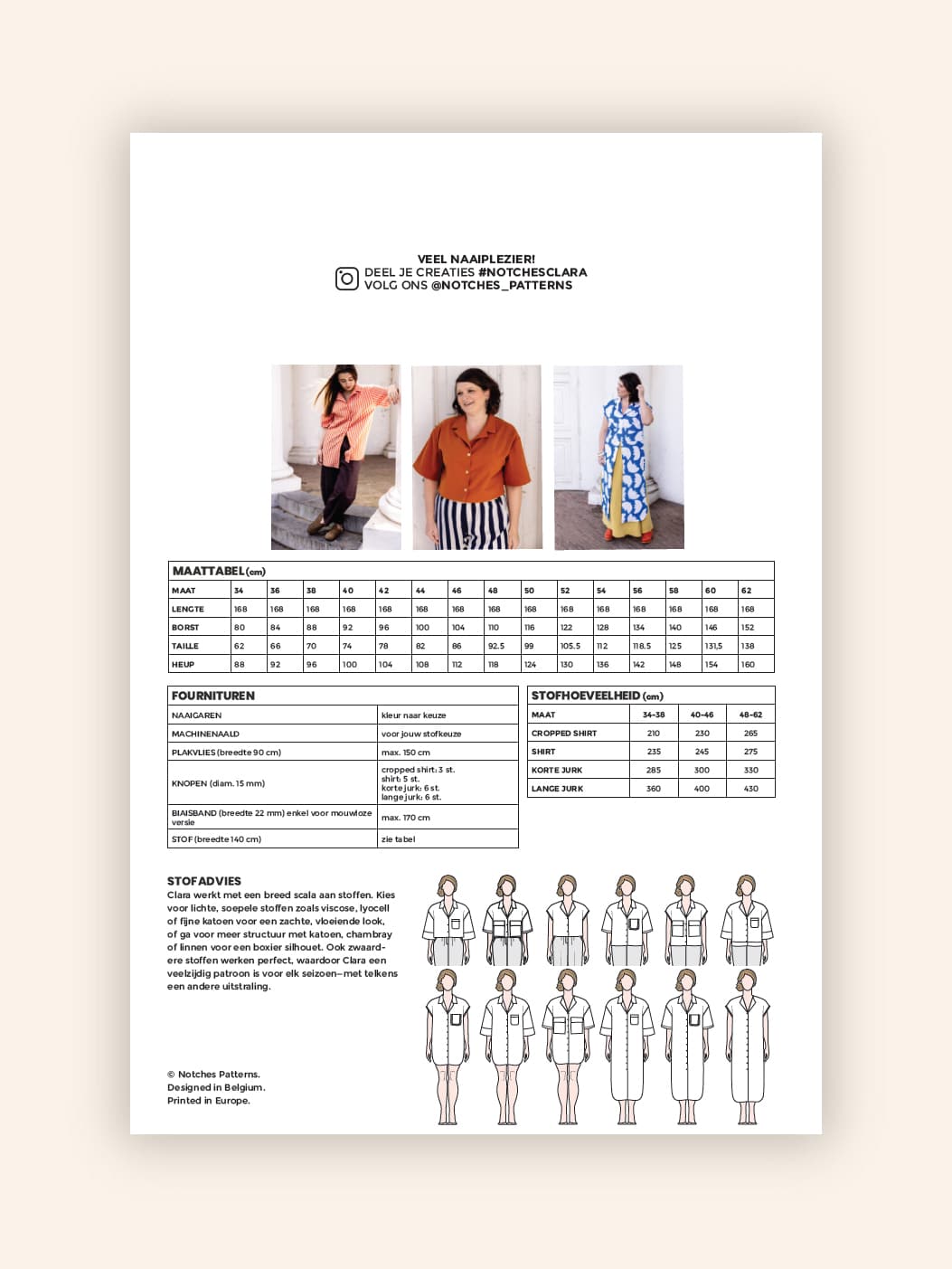 Notches - Clara shirt/jurk dames (papieren patroon)