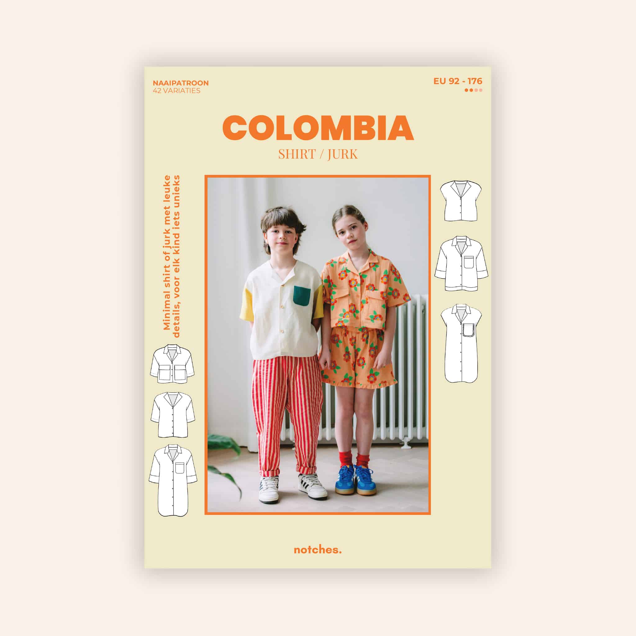 Notches - Colombia shirt/jurk kids (papieren patroon)