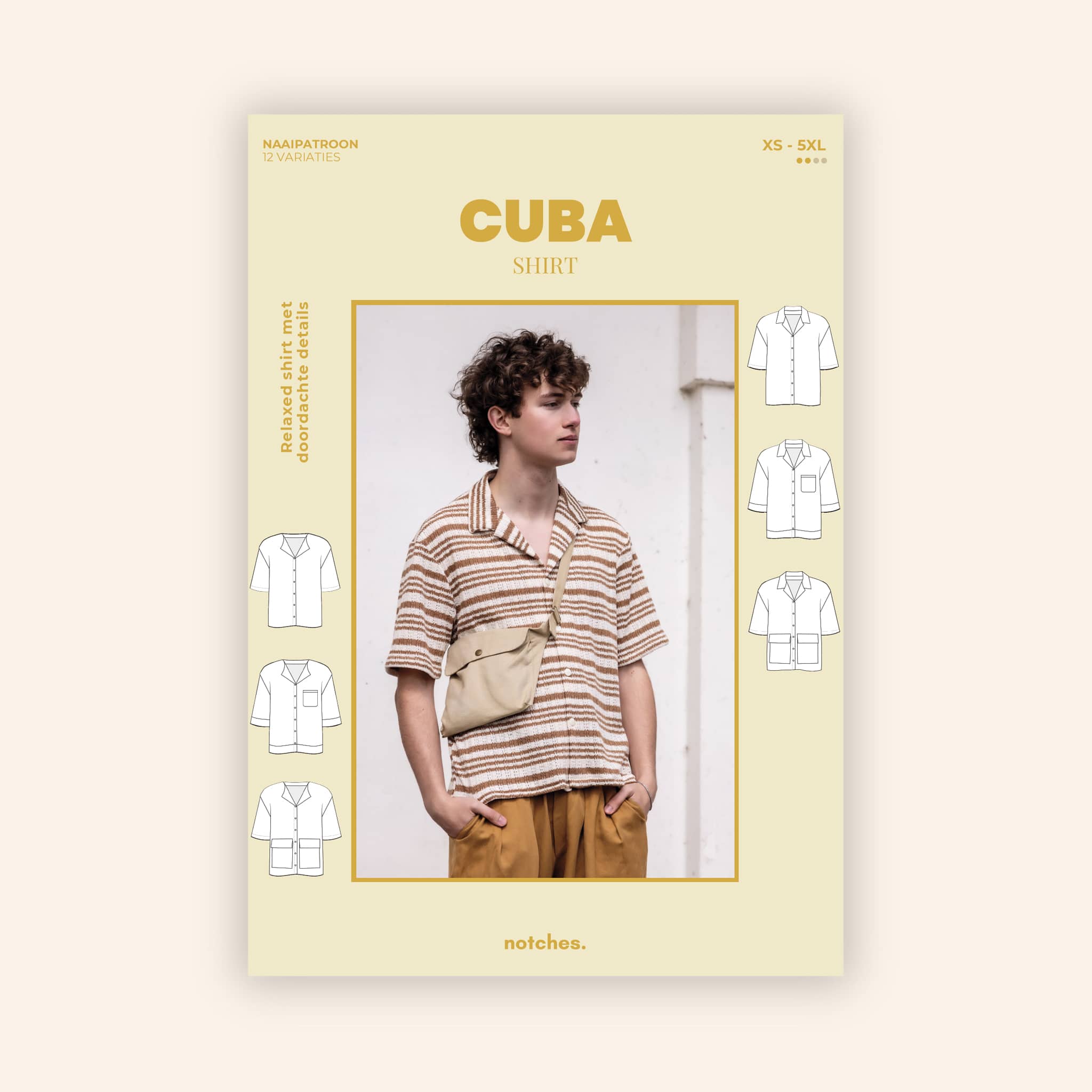Notches - Cuba shirt heren (papieren patroon)