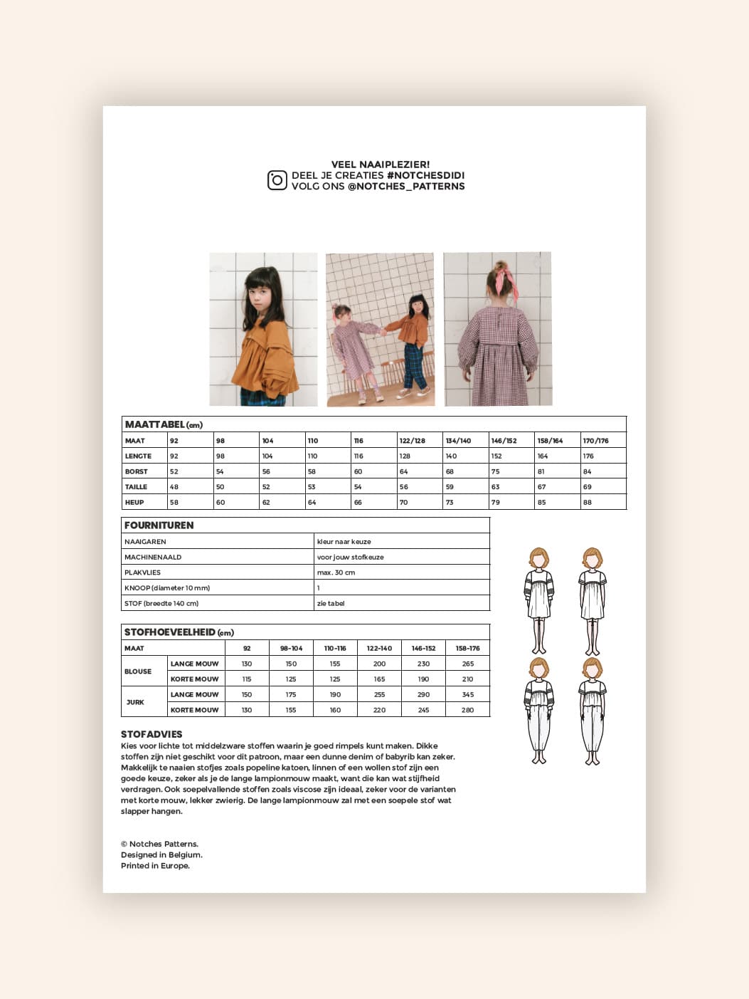 Notches - Didi blouse &amp; jurk (papieren patroon)
