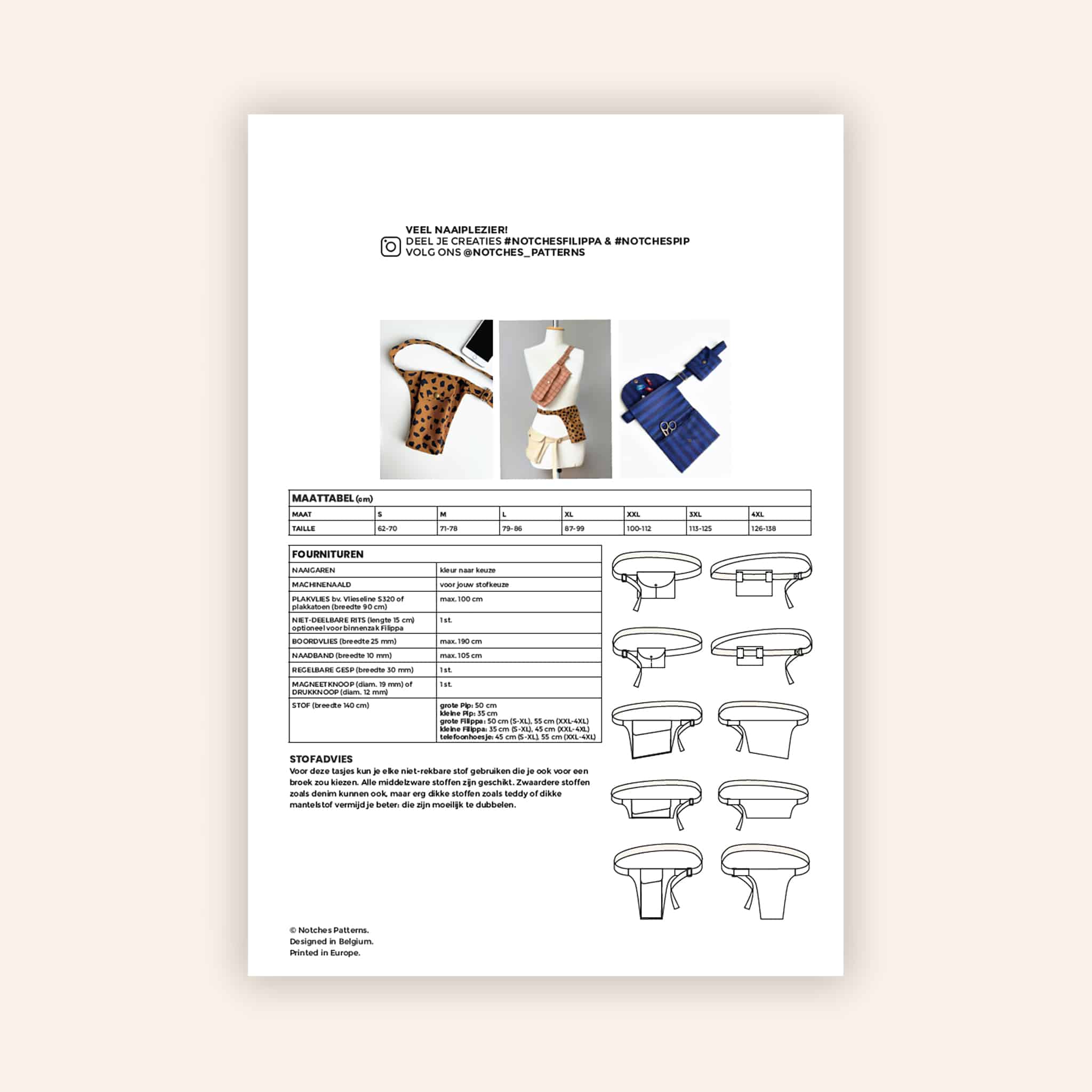 Notches - Flippa tas (papieren patroon)