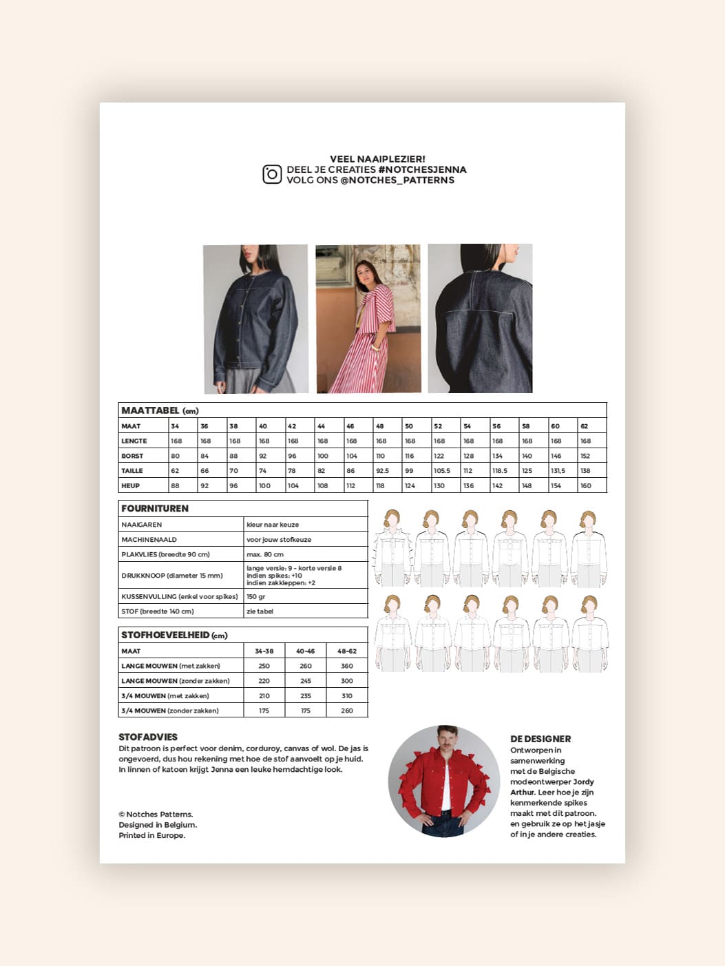 Notches - Jenna jacket (papieren patroon)