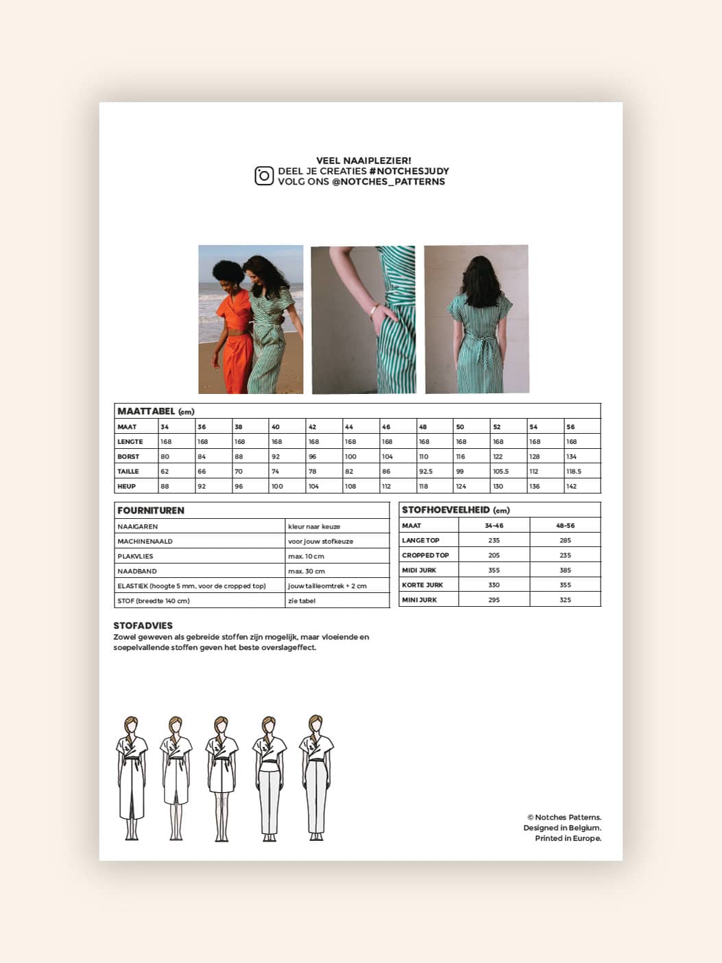 Notches - Judy jurk &amp; top (papieren patroon)