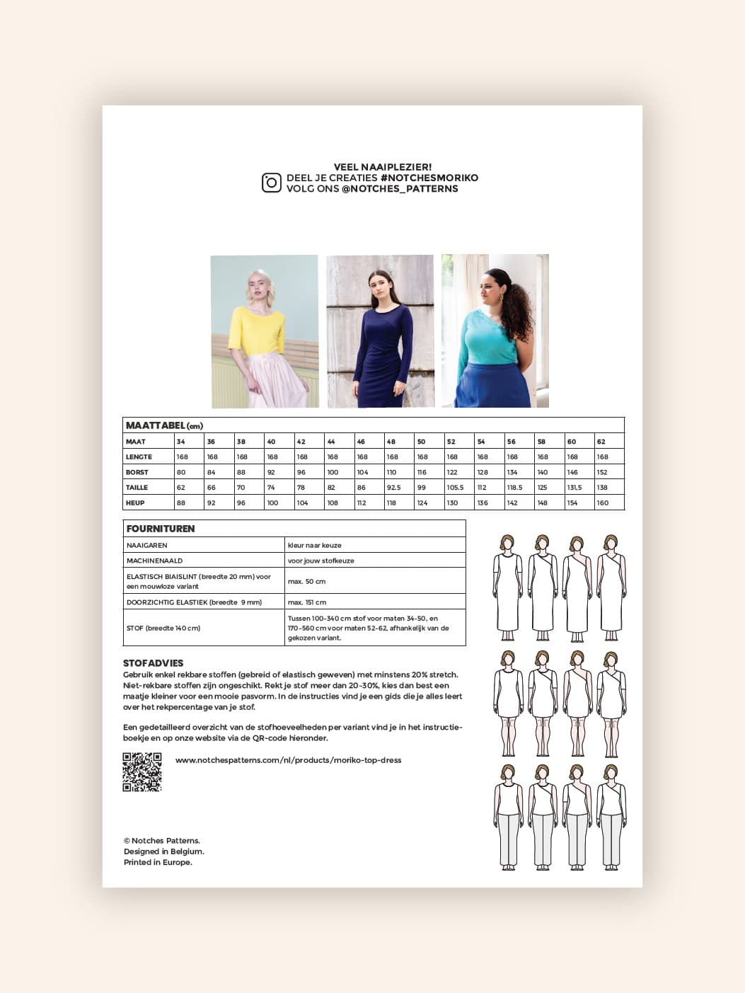 Notches - Moriko top &amp; jurk (papieren patroon)