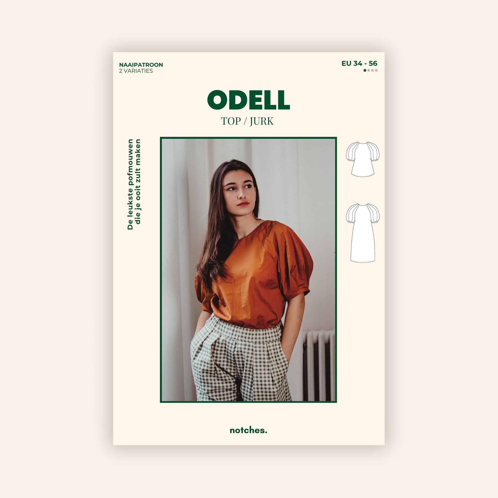 Notches - Odell top &amp; jurk dames (papieren patroon)
