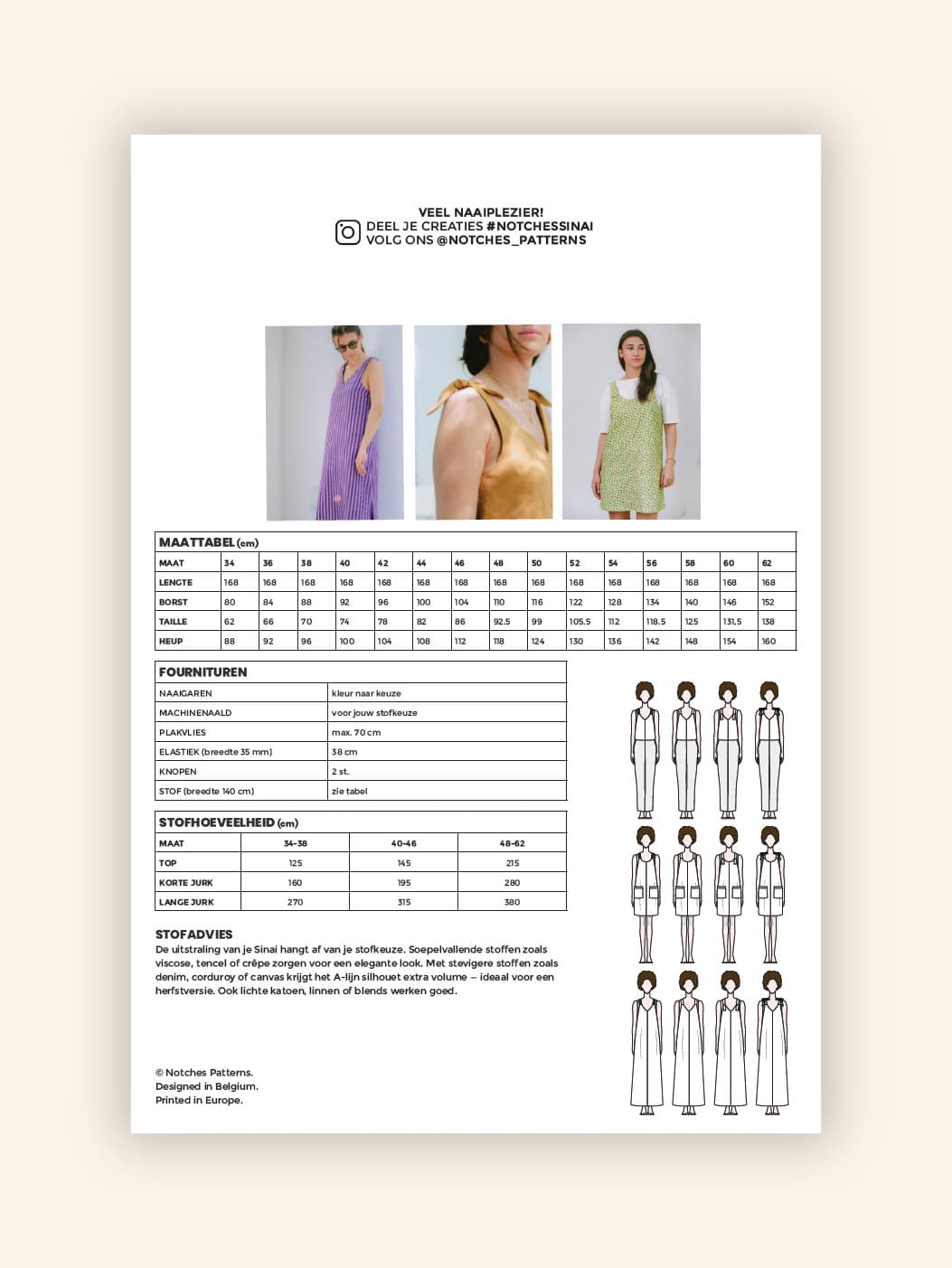 Notches - Sinai top &amp; jurk (papieren patroon)